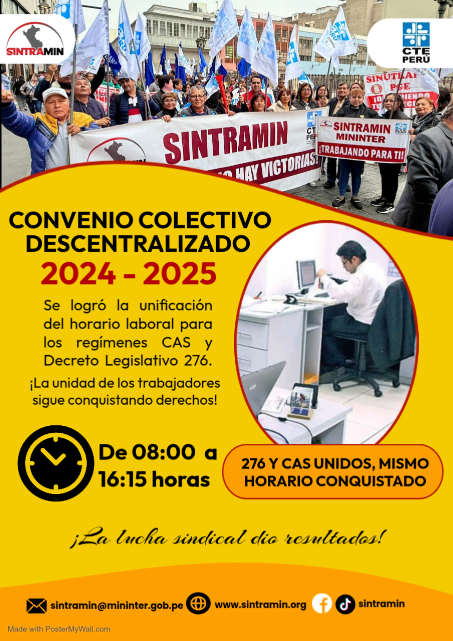 RECUERDA: LA HORA DE SALIDA DEL PERSONAL CAS Y 276 ES A LAS 4:15 P. M.